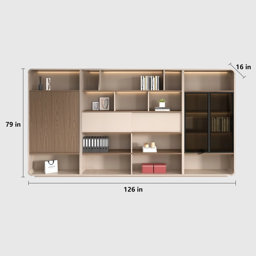 Modern Wooden Bookcase with Display Storage - image 13