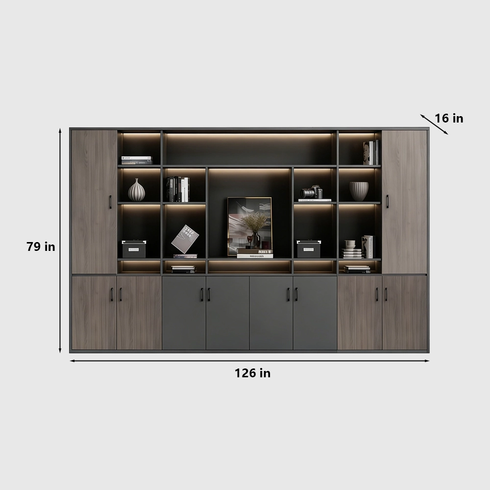 Multi-Shelf Wooden Filing & Book Cabinet for Office - image 10