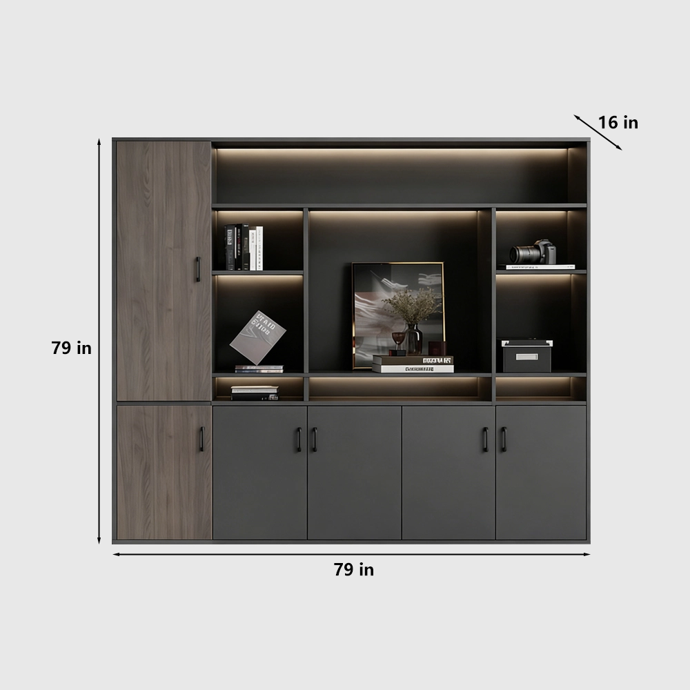Multi-Shelf Wooden Filing & Book Cabinet for Office - image 7