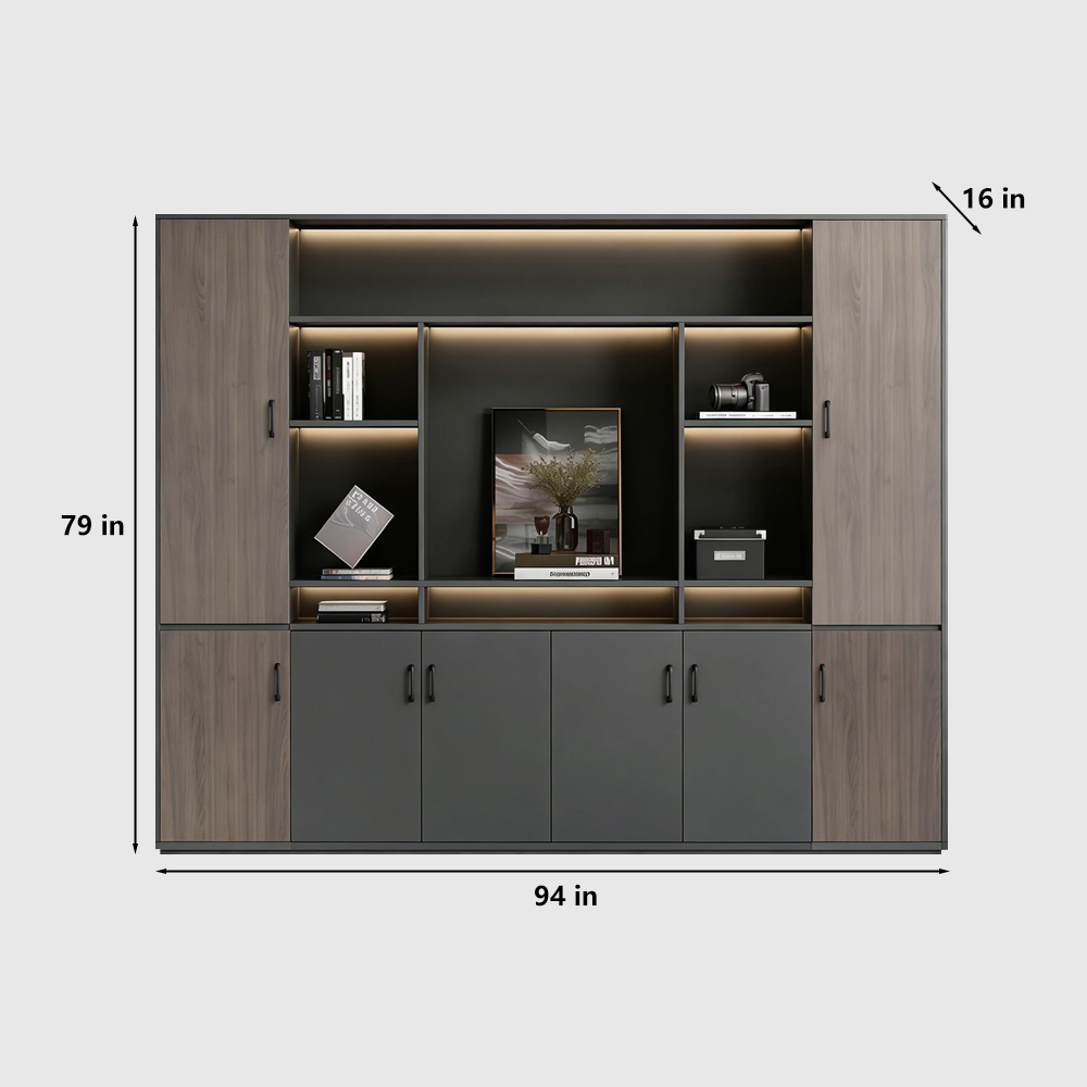 Multi-Shelf Wooden Filing & Book Cabinet for Office - image 8