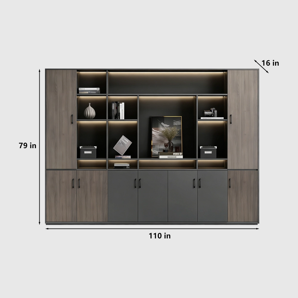 Multi-Shelf Wooden Filing & Book Cabinet for Office - image 9