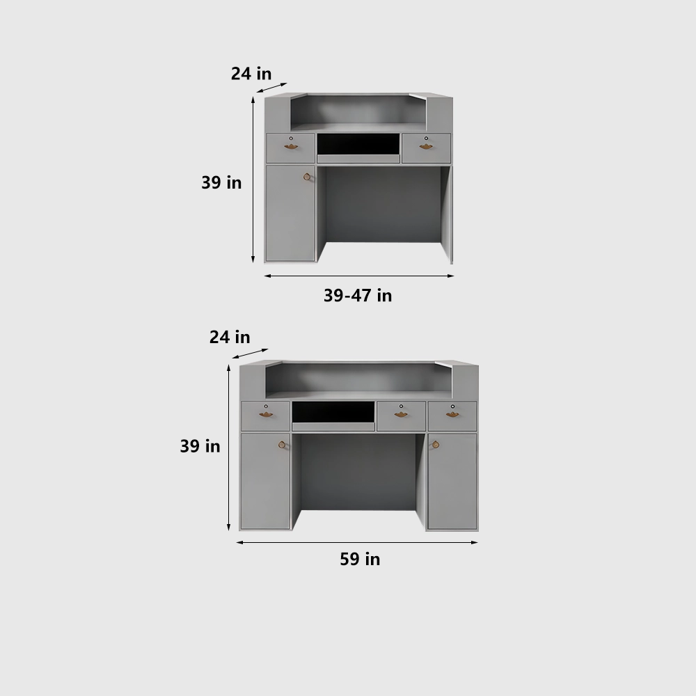 Nordic Style Luxury Beauty Salon Reception Desk - image 7