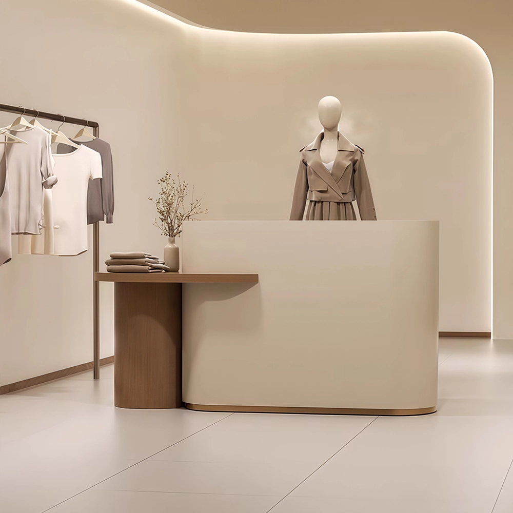 Compact Curved Modern Minimalist Reception Desk - image 3