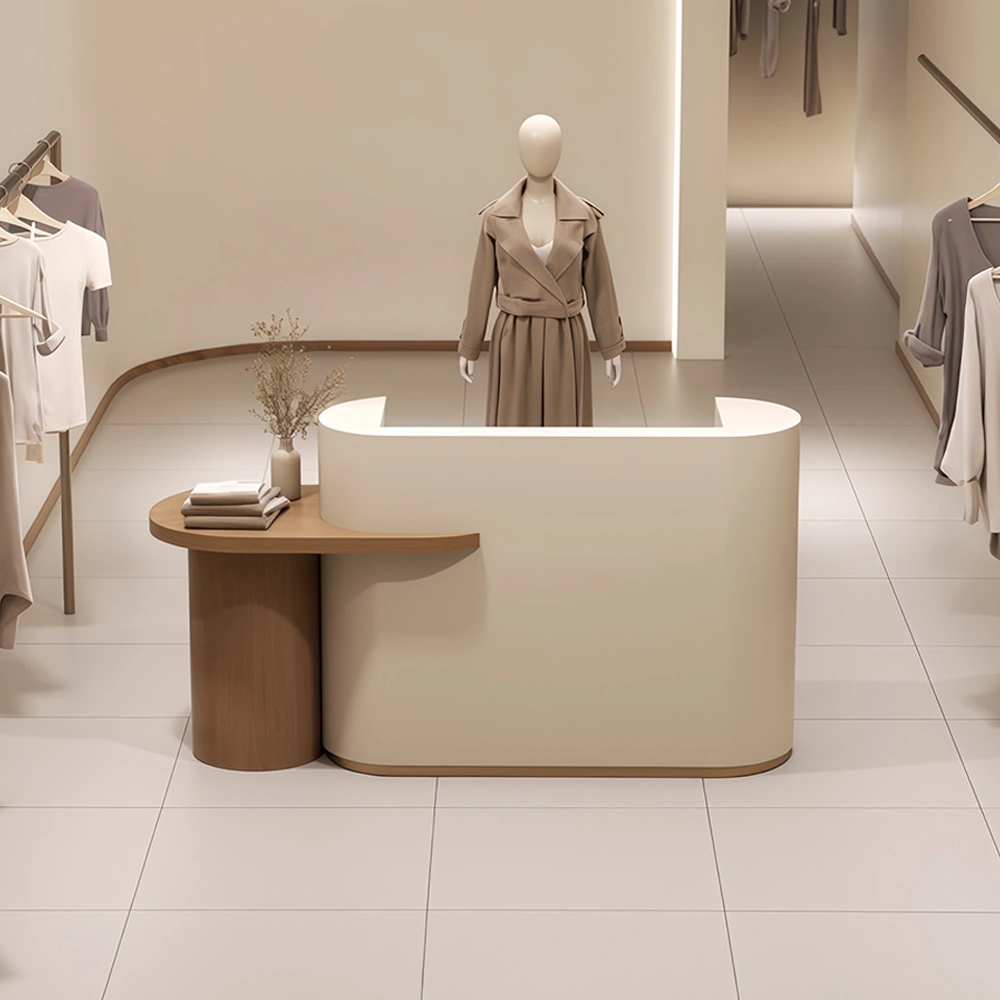 Compact Curved Modern Minimalist Reception Desk - image 4