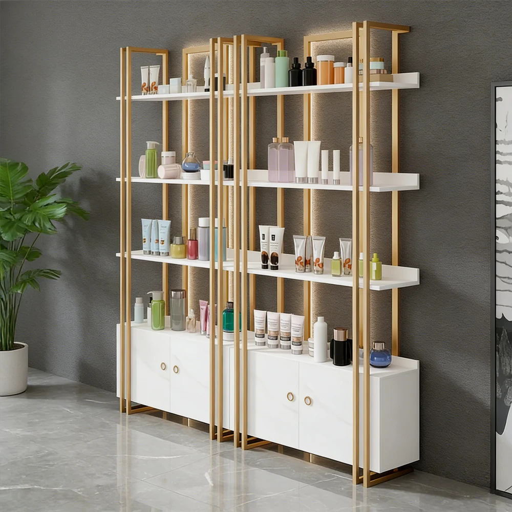 Minimalist Lighted Display Shelf for Beauty Salon - image 9
