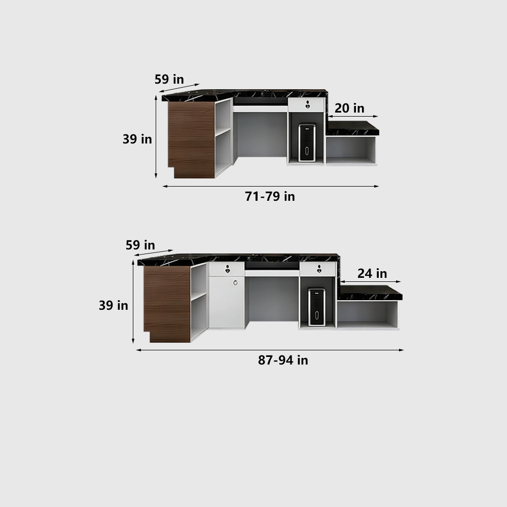 Retro Style Corner Reception Counter - image 7
