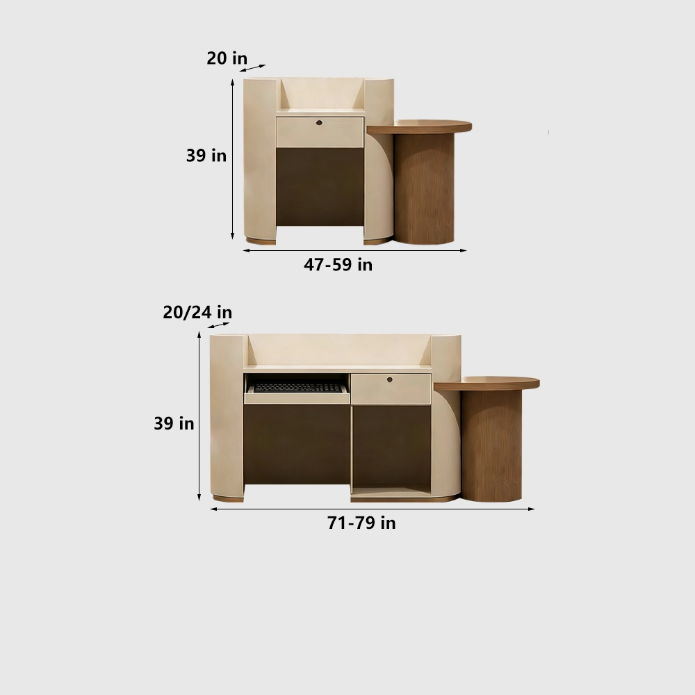 Compact Curved Modern Minimalist Reception Desk - image 10