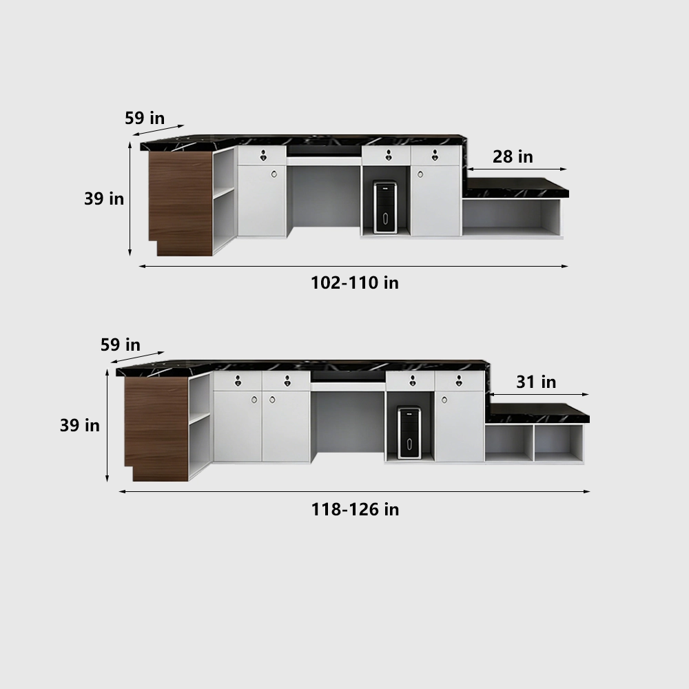 Retro Style Corner Reception Counter - image 8