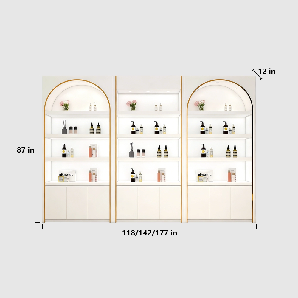 Glass Makeup Display Cabinet with Shelving Unit - image 15