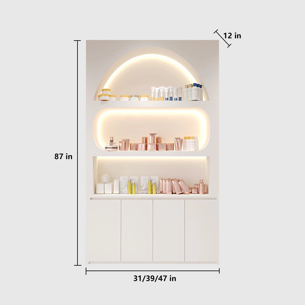 Elegant Cosmetic Showcase with LED Lighting - image 10