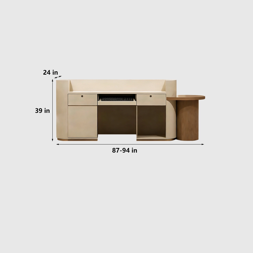 Compact Curved Modern Minimalist Reception Desk - image 11