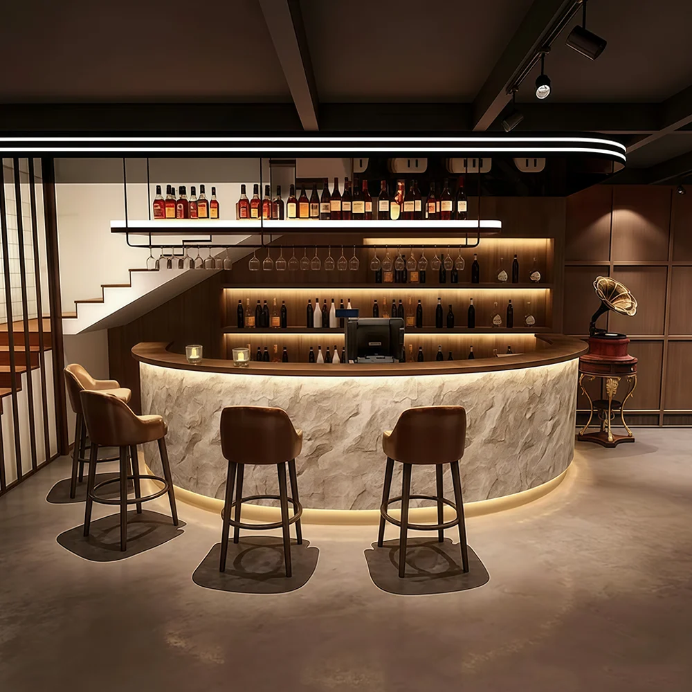 Vintage Curved Bar Counter for Pubs & Coffee Shops - image 2