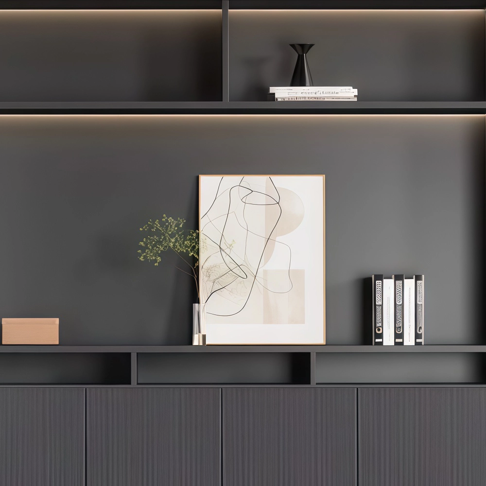 Wooden Bookcase with Storage for Office Wall - image 4