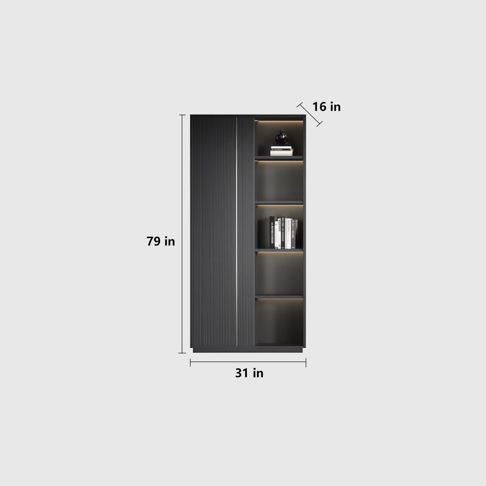 Wooden Bookcase with Storage for Office Wall - image 7