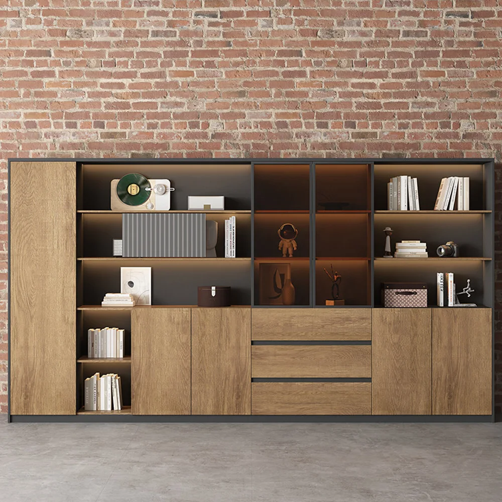 Wooden Office Cabinet with Partition Shelves - image 2