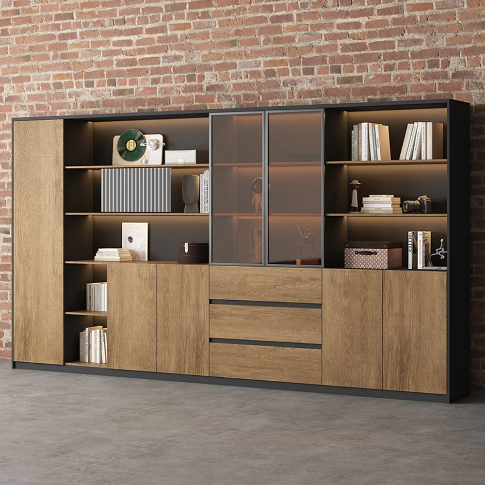 Wooden Office Cabinet with Partition Shelves - image 3