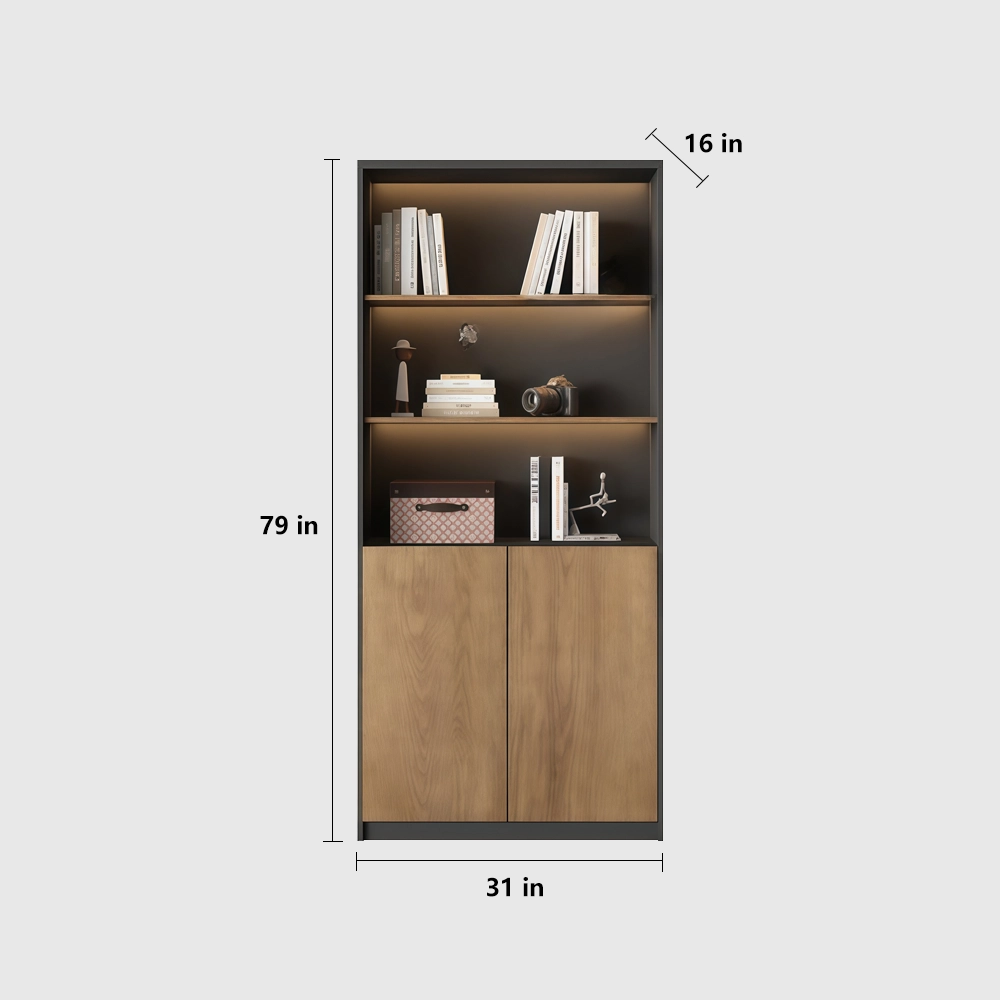Wooden Office Cabinet with Partition Shelves - image 7