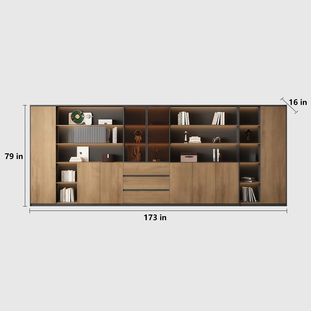 Wooden Office Cabinet with Partition Shelves - image 16