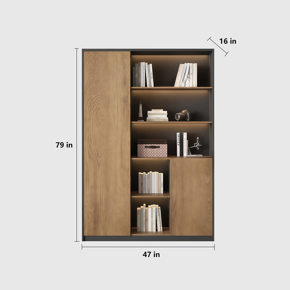 Wooden Office Cabinet with Partition Shelves - image 8