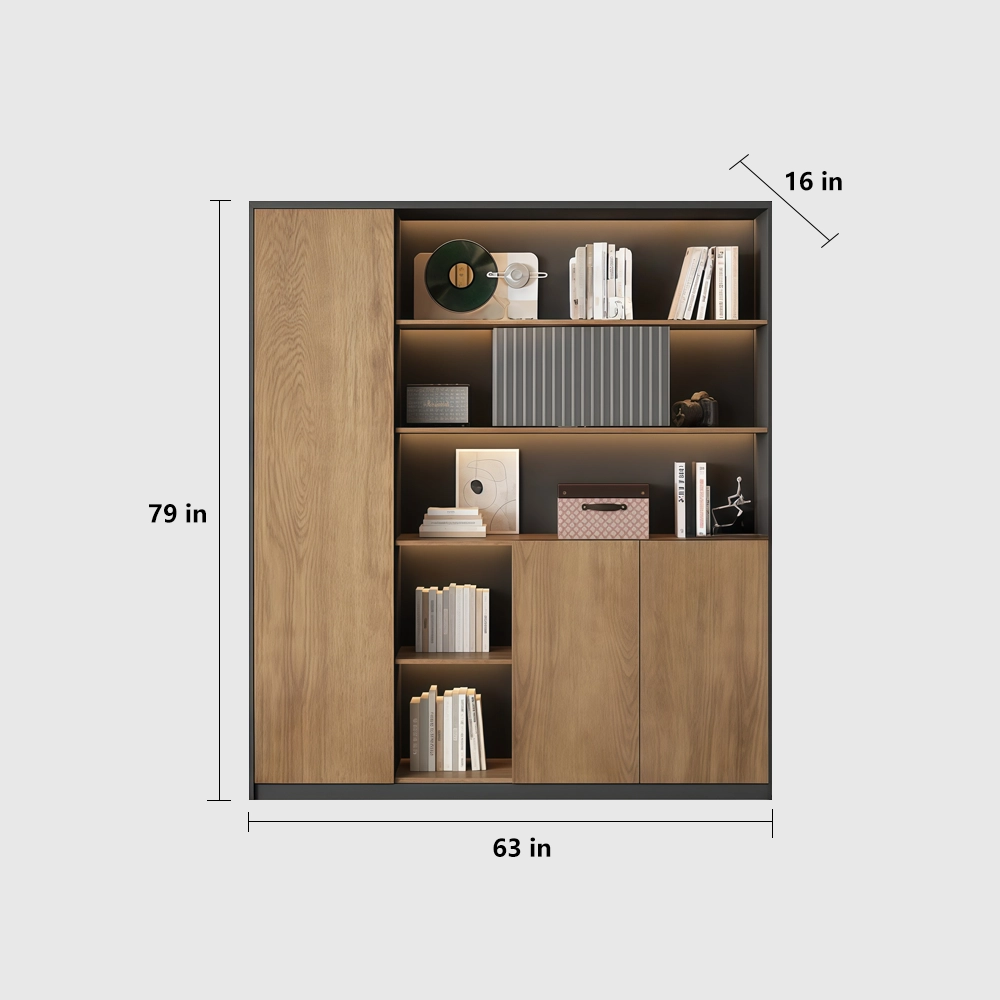 Wooden Office Cabinet with Partition Shelves - image 9
