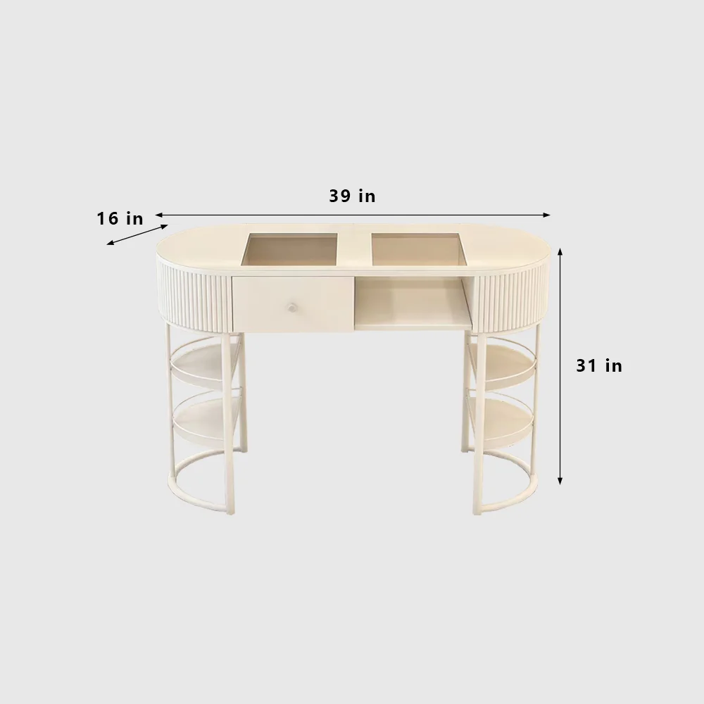Japanese Style Cream Marble Nail Desk - image 7