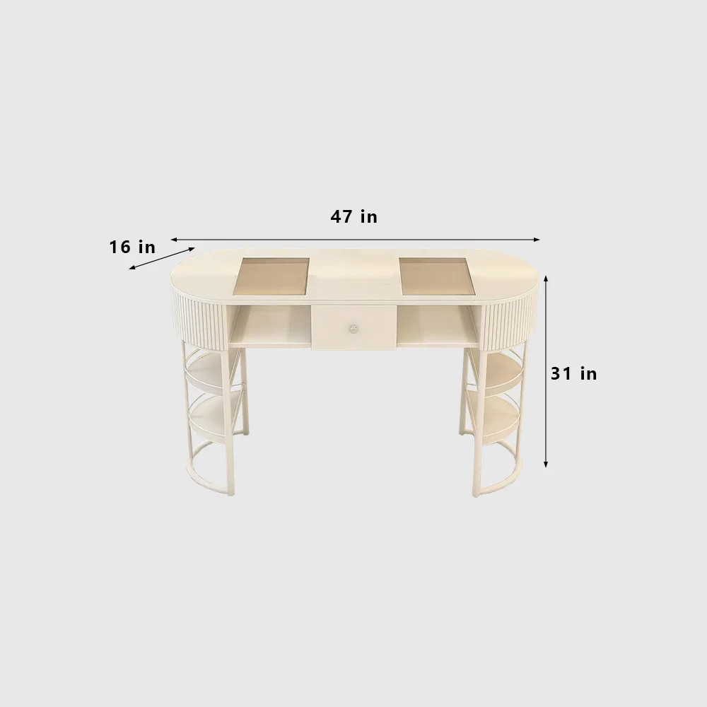 Japanese Style Cream Marble Nail Desk - image 8