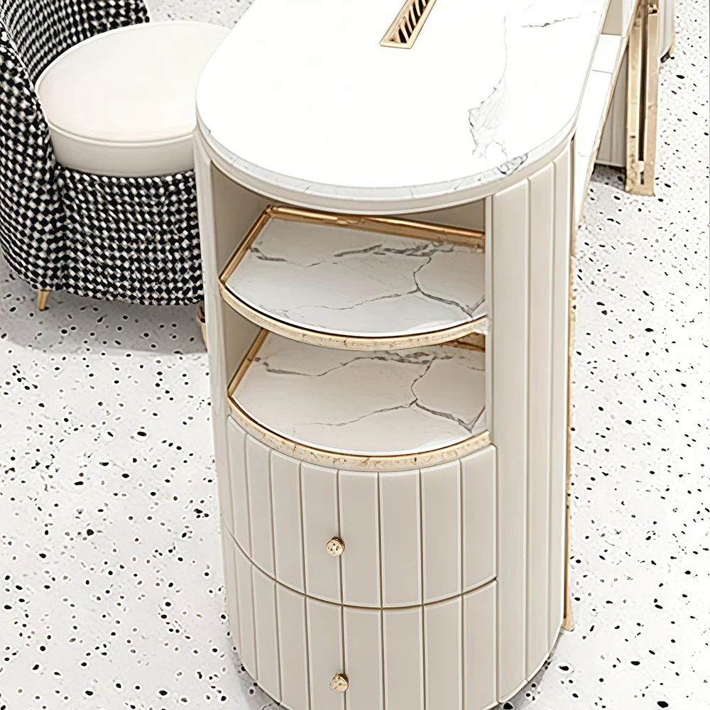 Round Double Nail Desk Set with Vacuum - image 3