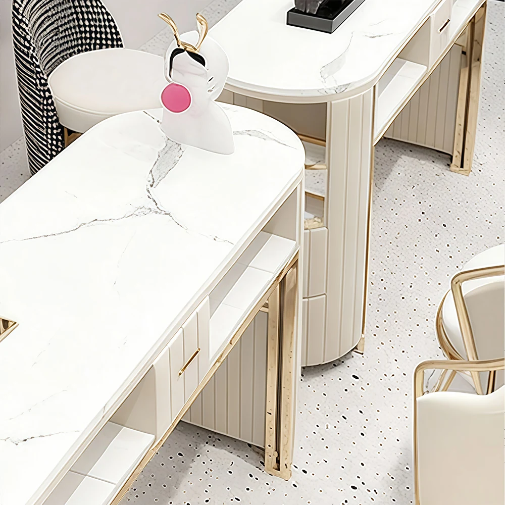 Round Double Nail Desk Set with Vacuum - image 4