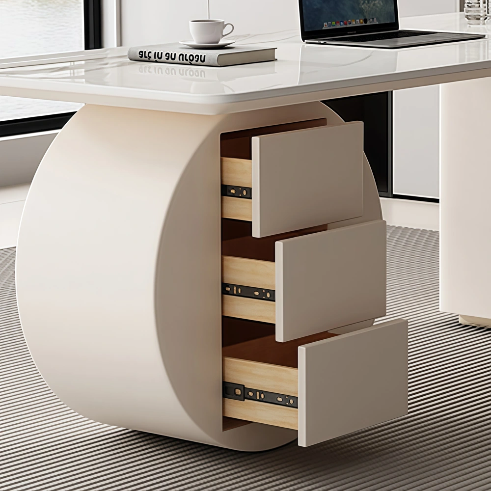 Cream Desk Modern Office Desk - image 5