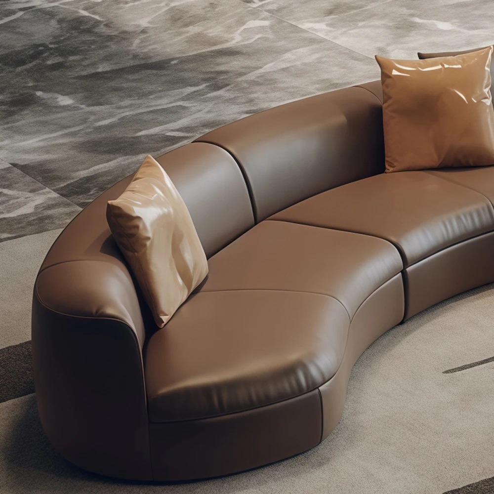 Premium Curved Leather Couch for Hotel Lobby - image 4