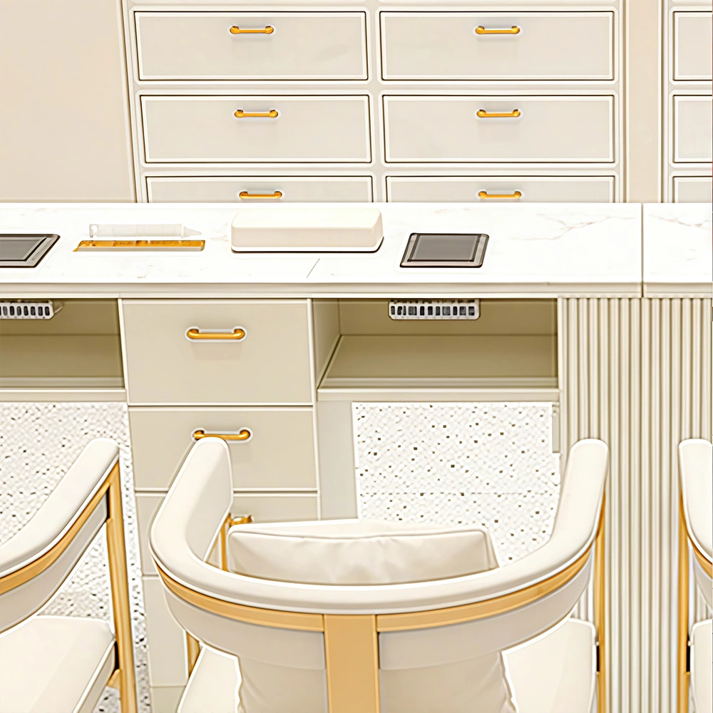 Bright Marble Nail Desk Minimalist Style - image 5
