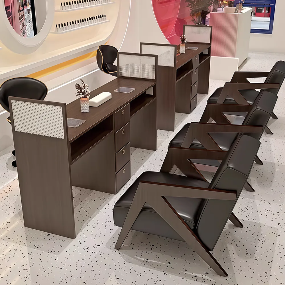 Classical Nail Table with High Side Panels and Vacuum - image 2