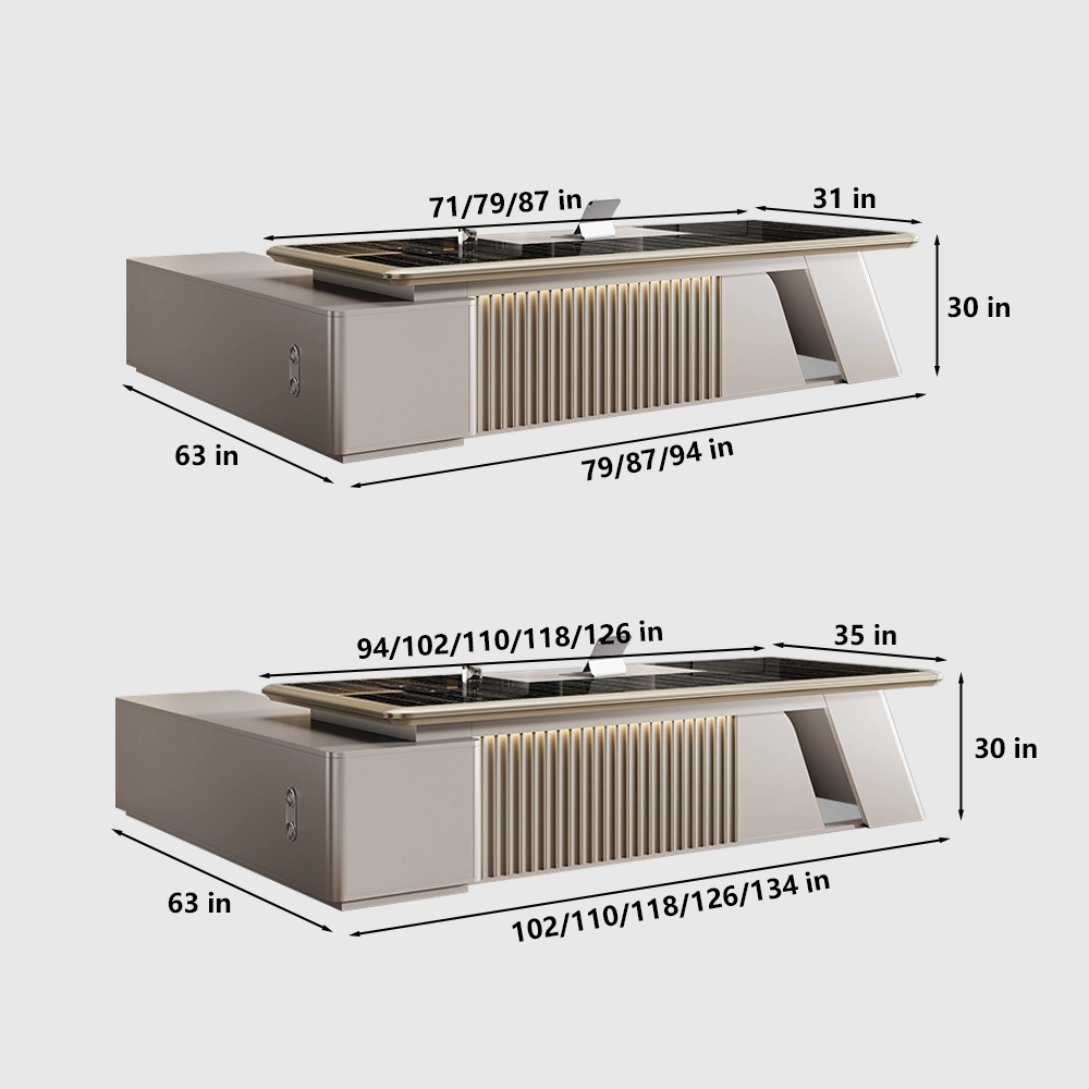 Contemporary Executive Desk Premium Office Furniture - image 7