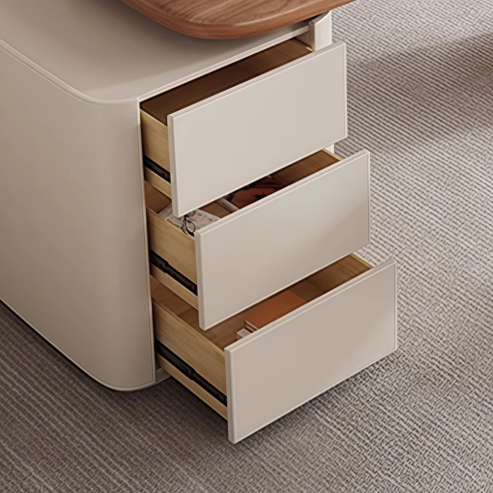 Cream Wood Computer Desk Modern Office - image 4