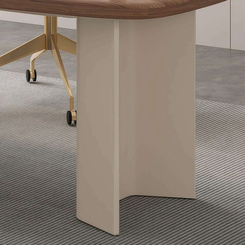 Cream Wood Computer Desk Modern Office - image 6