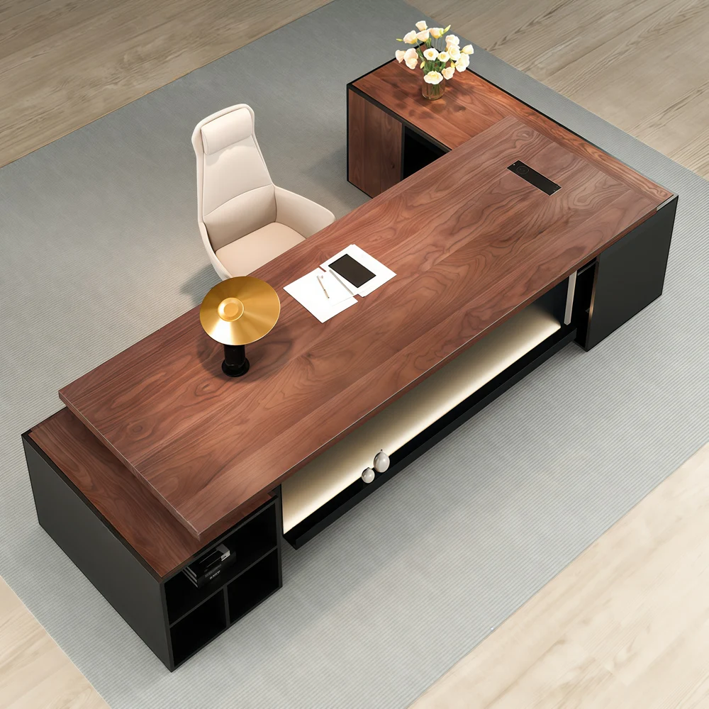 Creative Solid Wood Desk with Side Storage - image 3