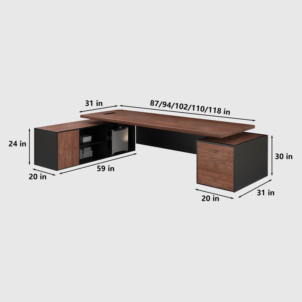Creative Solid Wood Desk with Side Storage - image 7