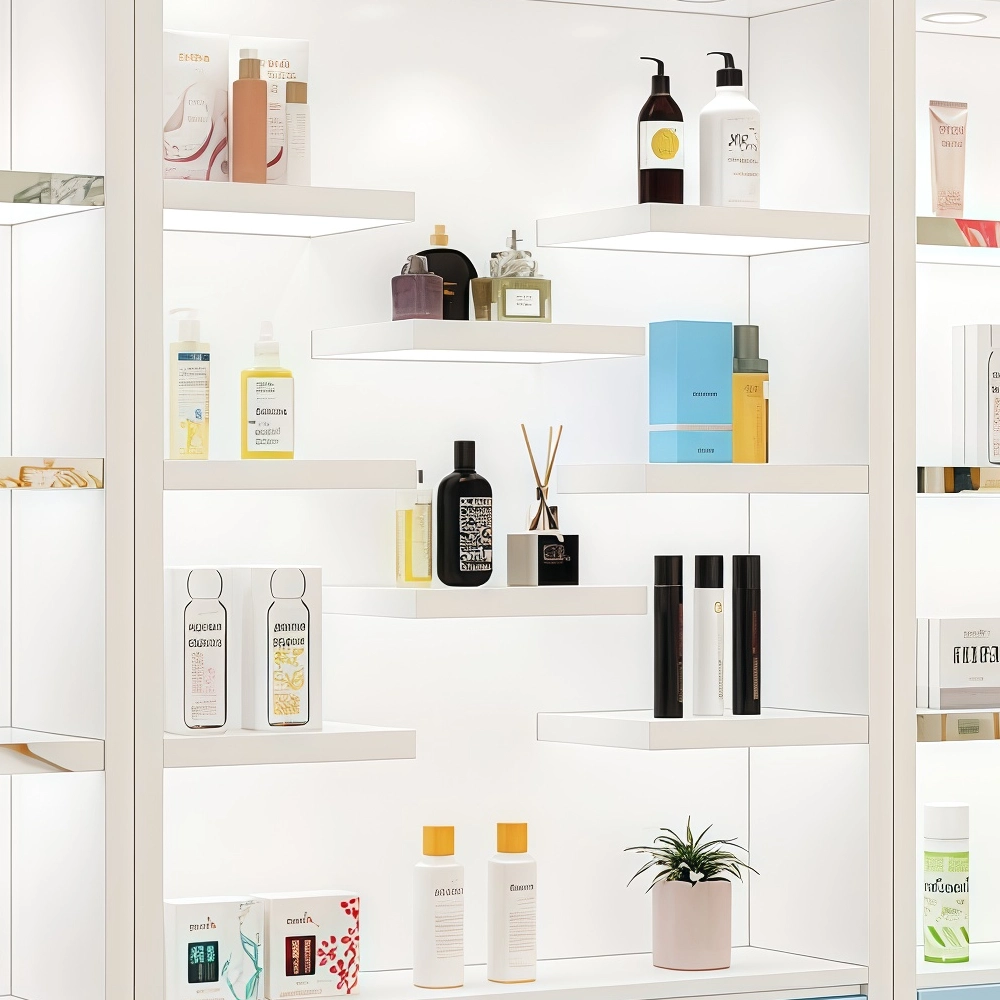 Minimalist Glossy Skincare Display Showcase - image 10