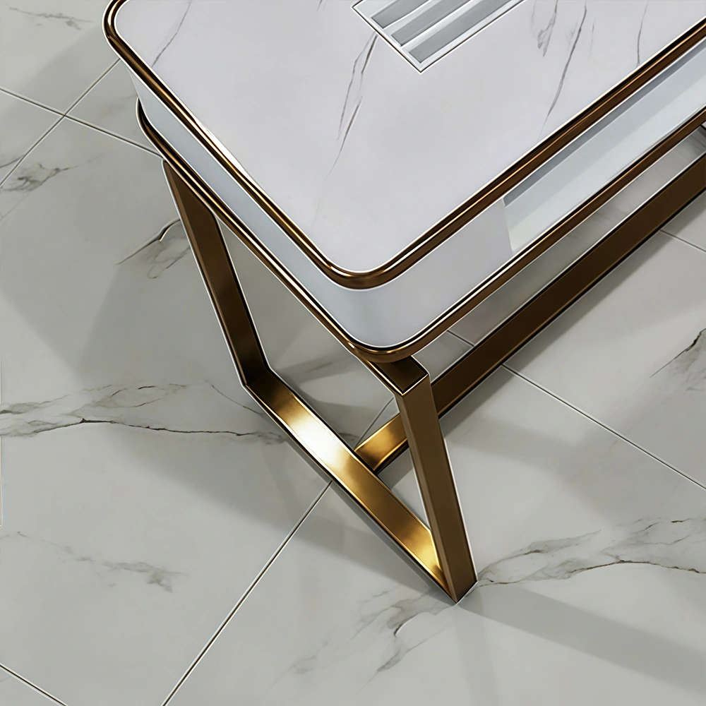 Modern Marble Manicure Desk with Vacuum Drawers - image 5