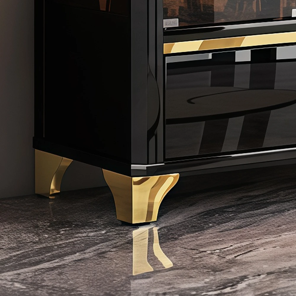 Modern White Glass Wine Cabinet with Lock - image 5