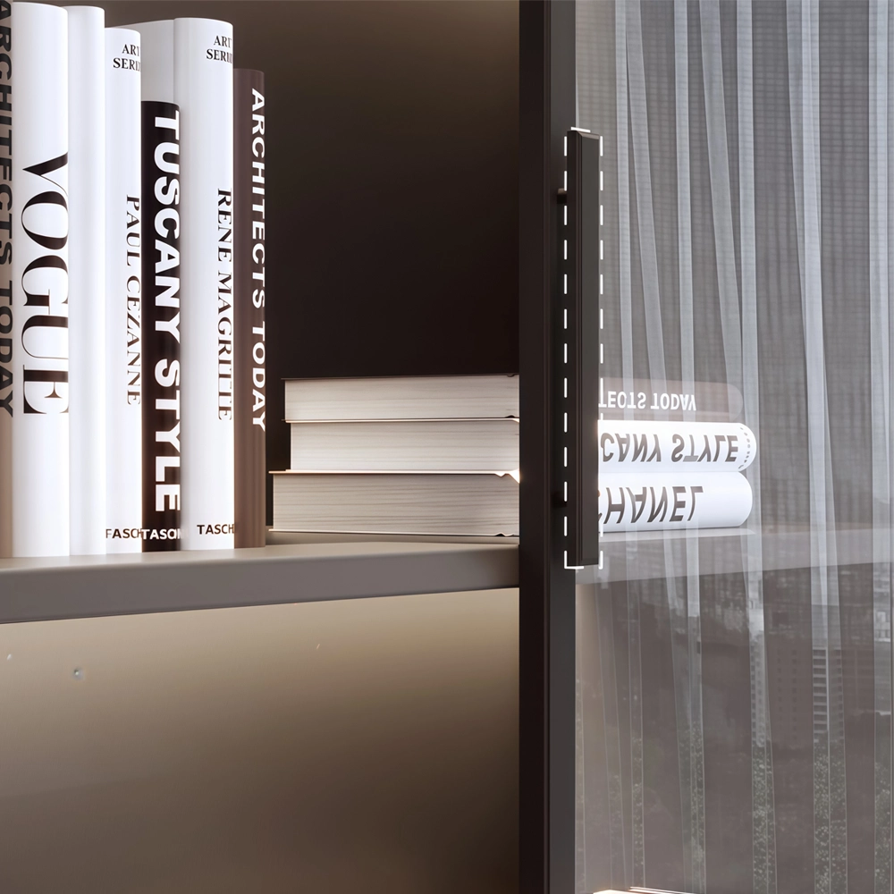 Bookcase with Glass Doors for Display Storage - image 5