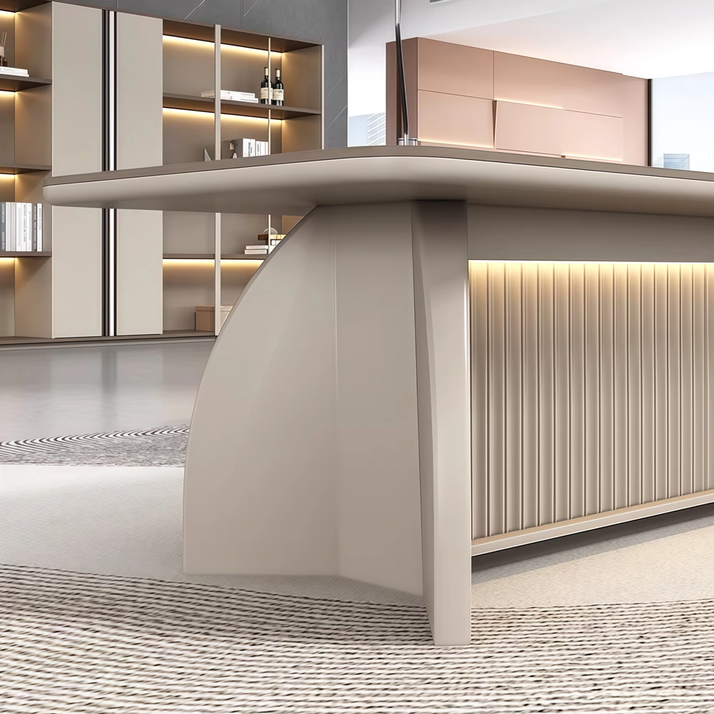 Modern Luxury Executive Desk  High Gloss Painted Office - image 7