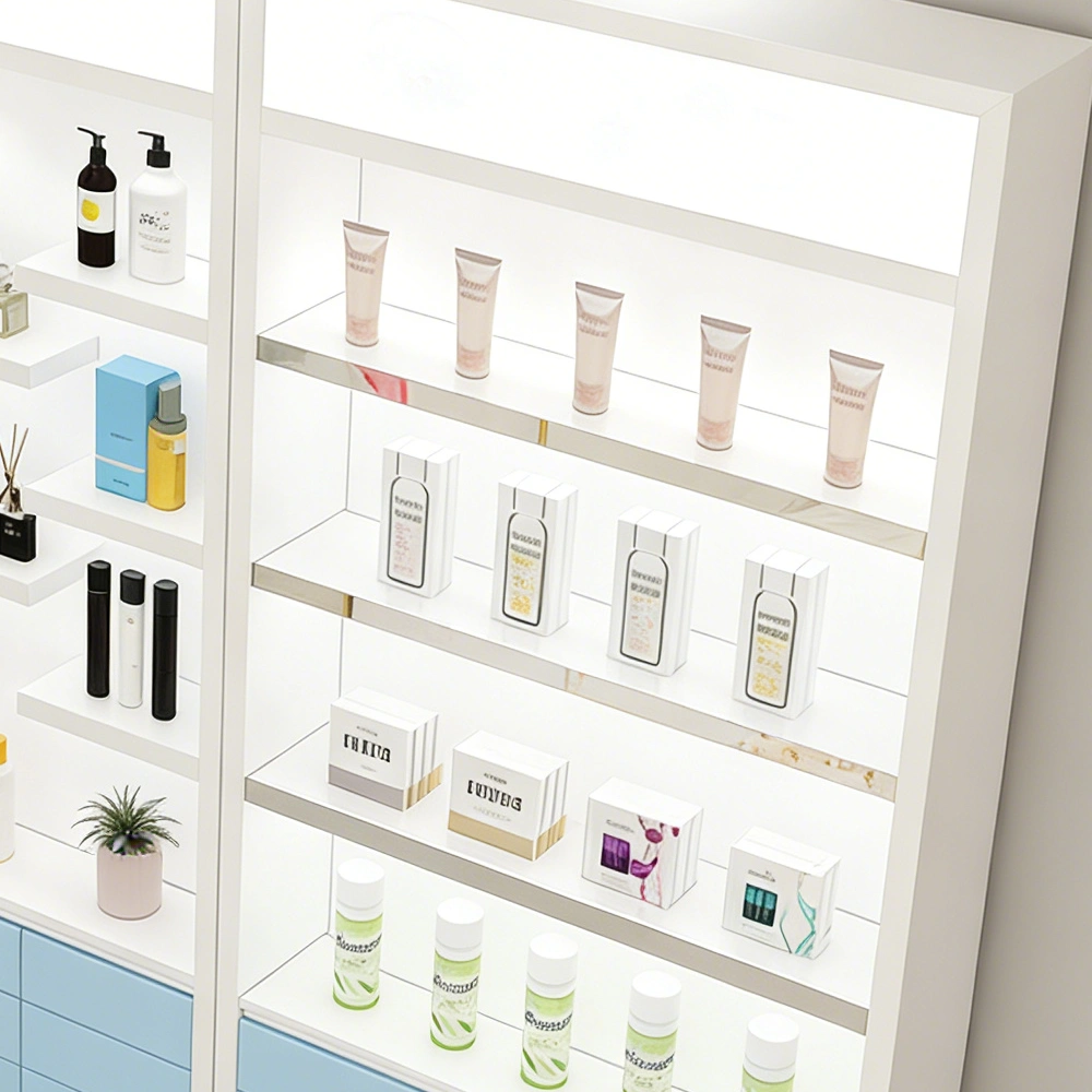 Minimalist Glossy Skincare Display Showcase - image 12