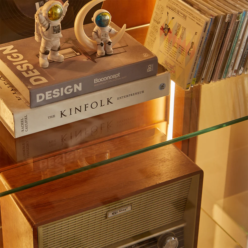 Retro Glass Display Cabinet for Living Room - image 7