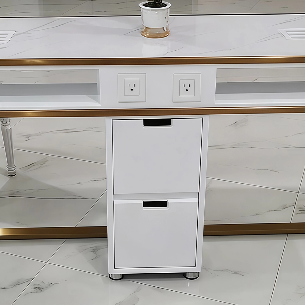 Modern Marble Manicure Desk with Vacuum Drawers - image 6