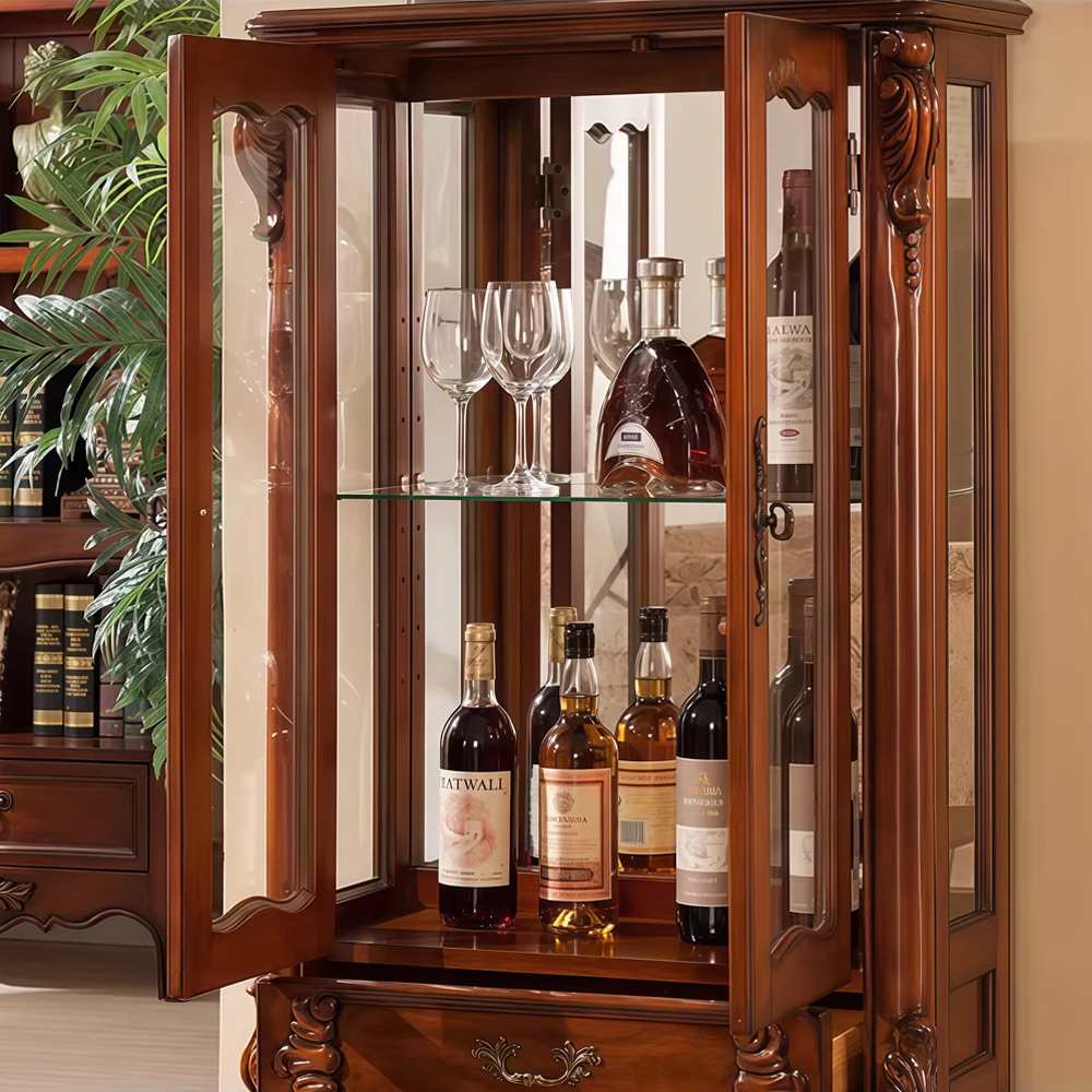 European Double-Door Glass Cabinet for Living Room - image 7