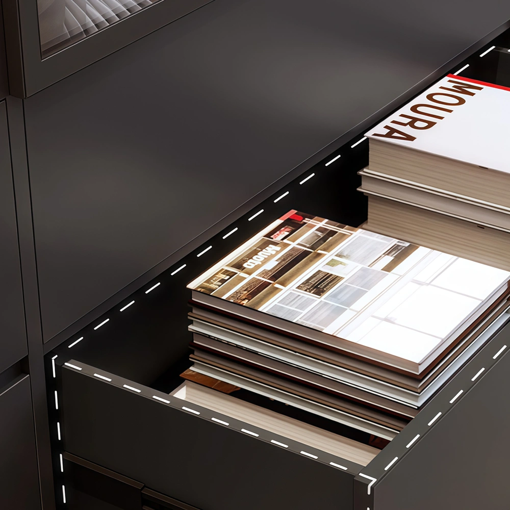 Bookcase with Glass Doors for Display Storage - image 6