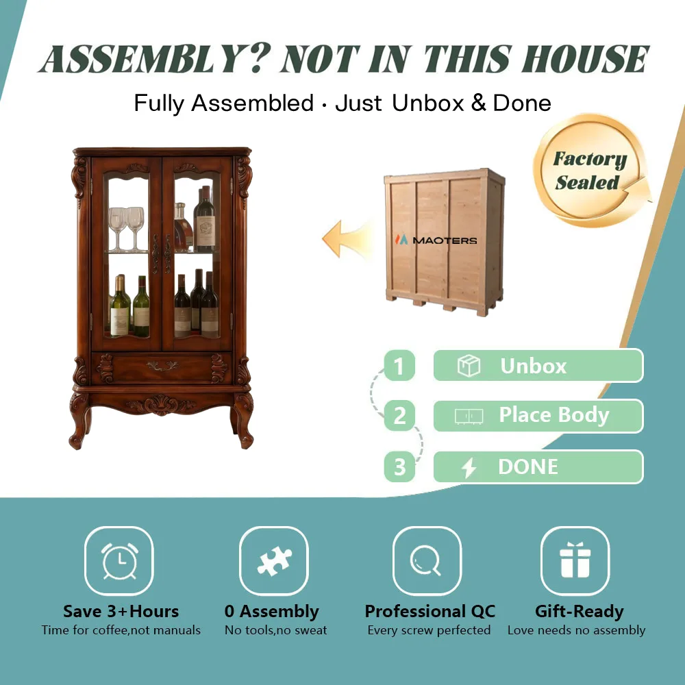 European Double-Door Glass Cabinet for Living Room - image 4