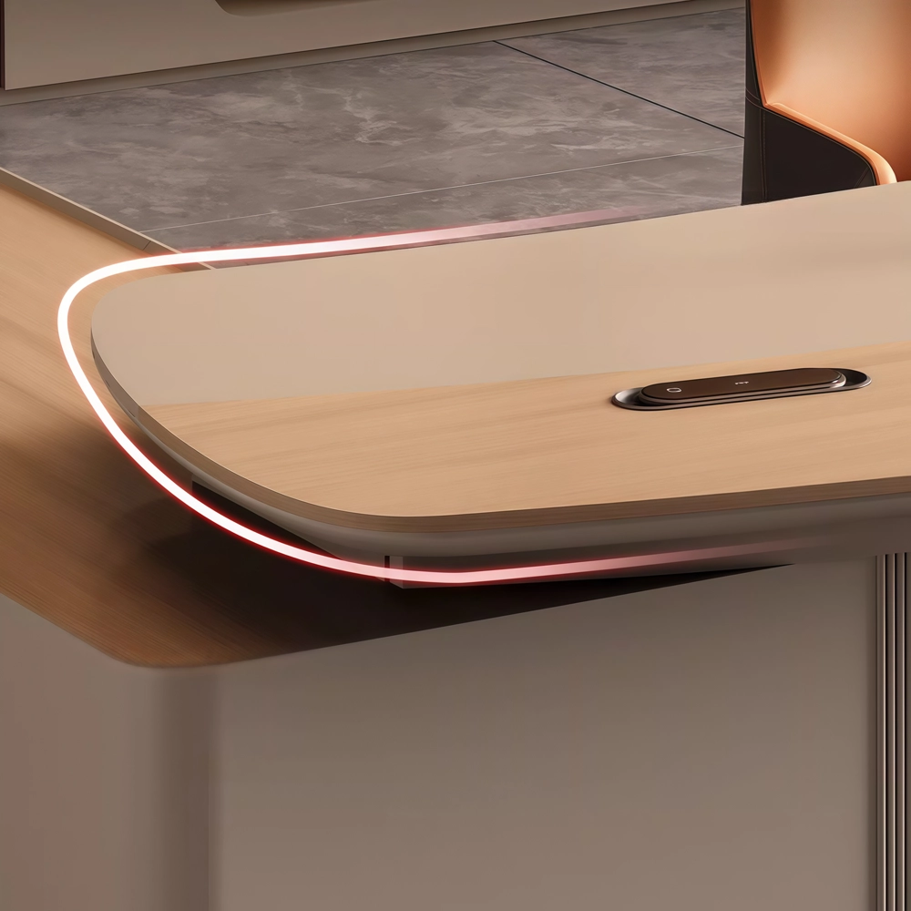 Executive Desk with Premium Timber and Curvilinear Shape - image 6