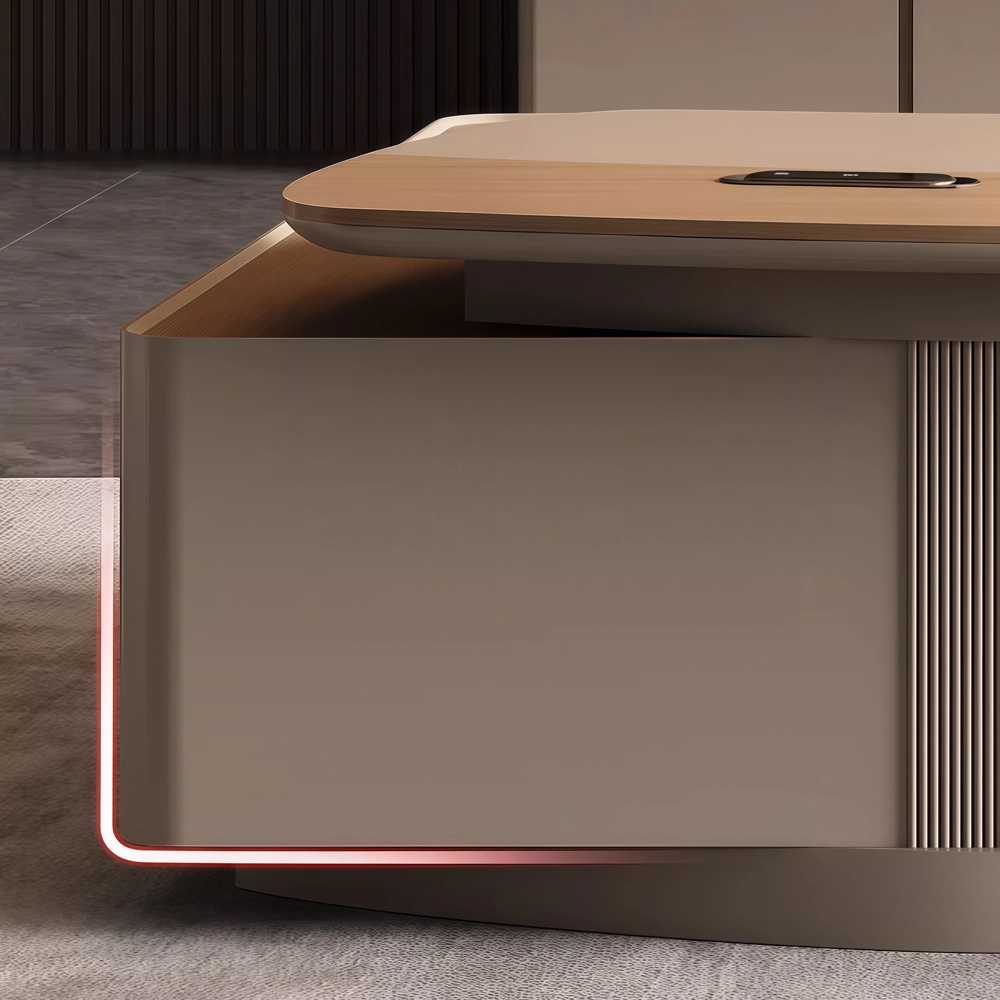 Executive Desk with Premium Timber and Curvilinear Shape - image 7
